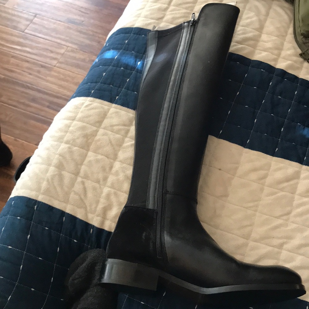 Black leather boots